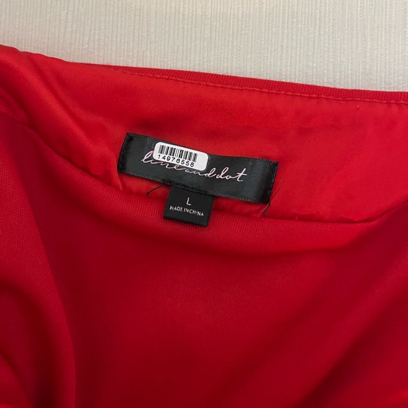 Line & Dot Skirt - Women’s Large Red - Sequins Mini Holiday Sparkle - Picture 6 of 9